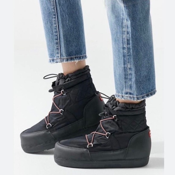 Hunter Original Snow Boots Black Short Quilted Waterproof Platform Women’s 8 - Picture 13 of 13